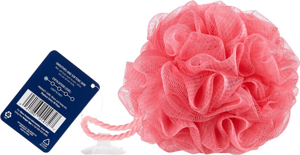 slide 2 of 2, Pretty Savvy Pink Mesh Pouf, 1 ct