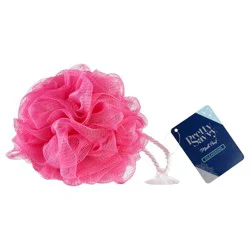 Pretty Savvy Pink Mesh Pouf