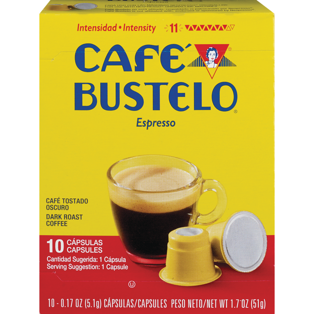 slide 1 of 5, Café Bustelo Espresso Roast Coffee Pods, 10 ct