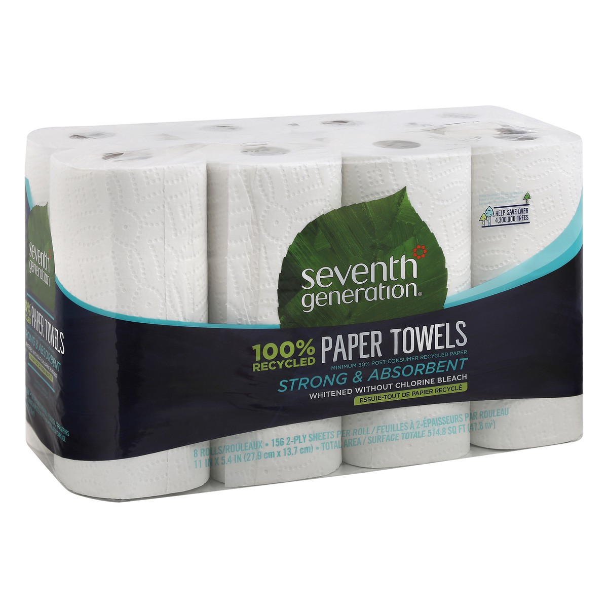 slide 3 of 9, Seventh Generation Paper Towels 2-ply, 8 Rolls, 1 ct