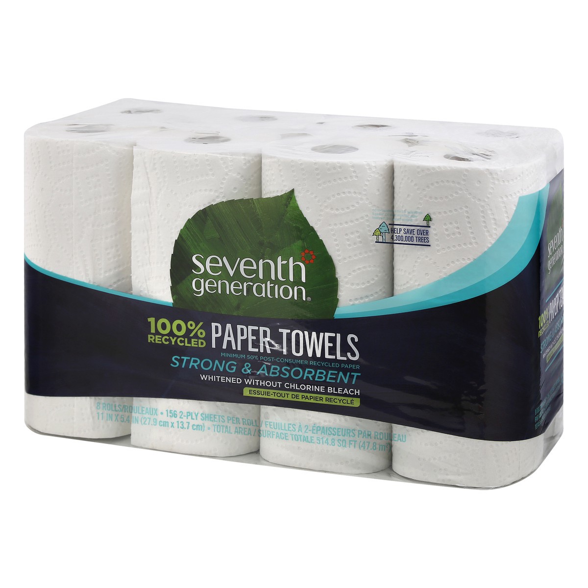 slide 7 of 9, Seventh Generation Paper Towels 2-ply, 8 Rolls, 1 ct