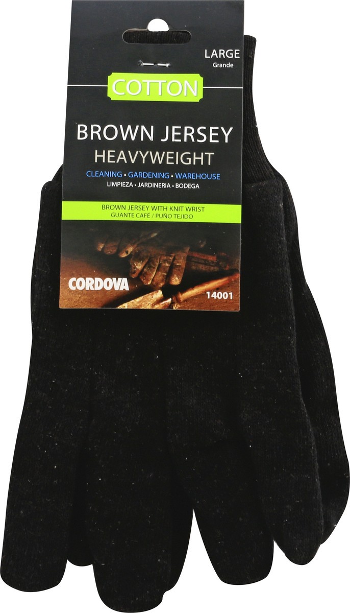 slide 4 of 9, Cordova Heavyweight Brown Jersey Glove, 1 ct