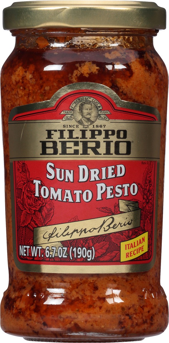 slide 4 of 7, Filippo Berio® pesto, sun dried tomato, 6.7 oz