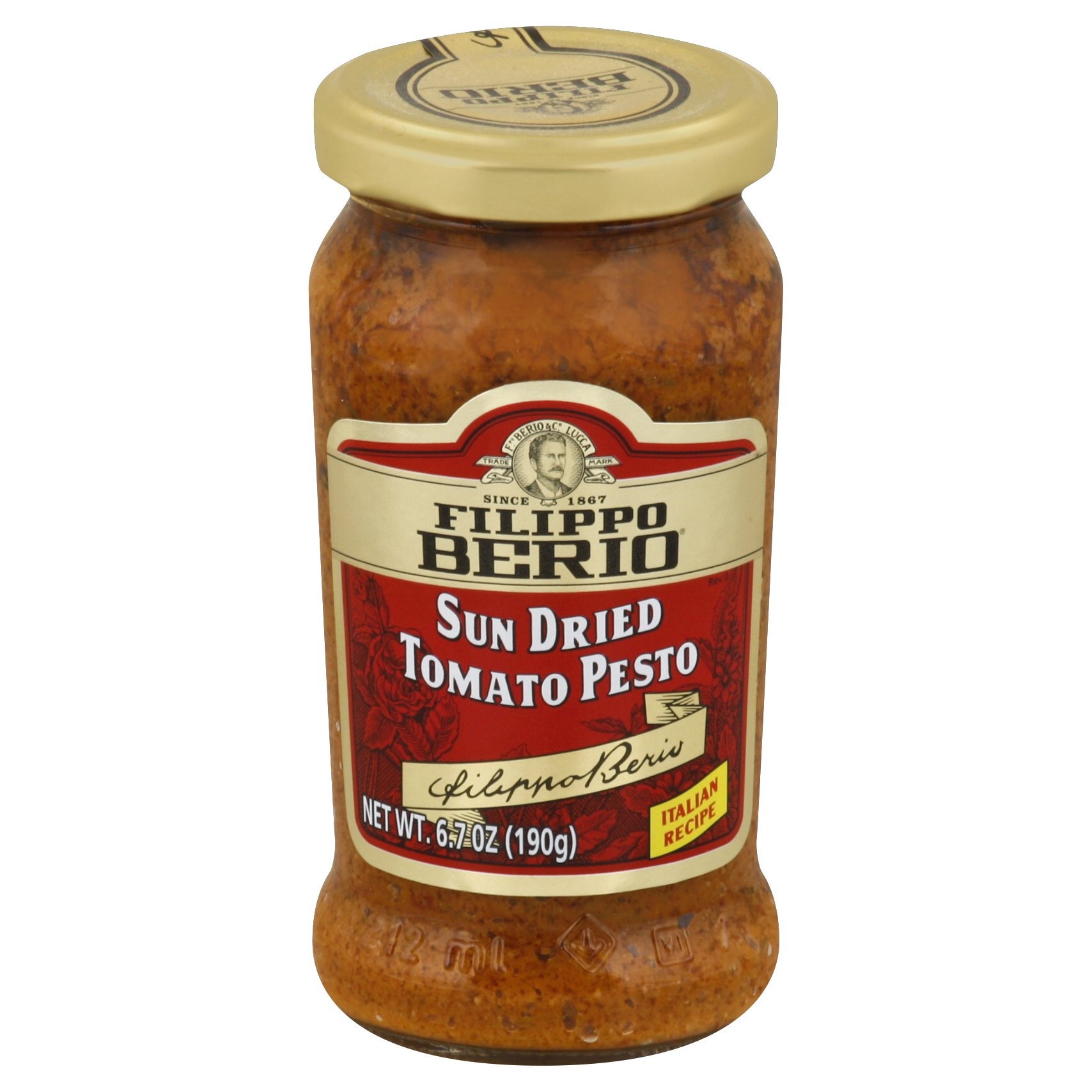 slide 1 of 7, Filippo Berio® pesto, sun dried tomato, 6.7 oz