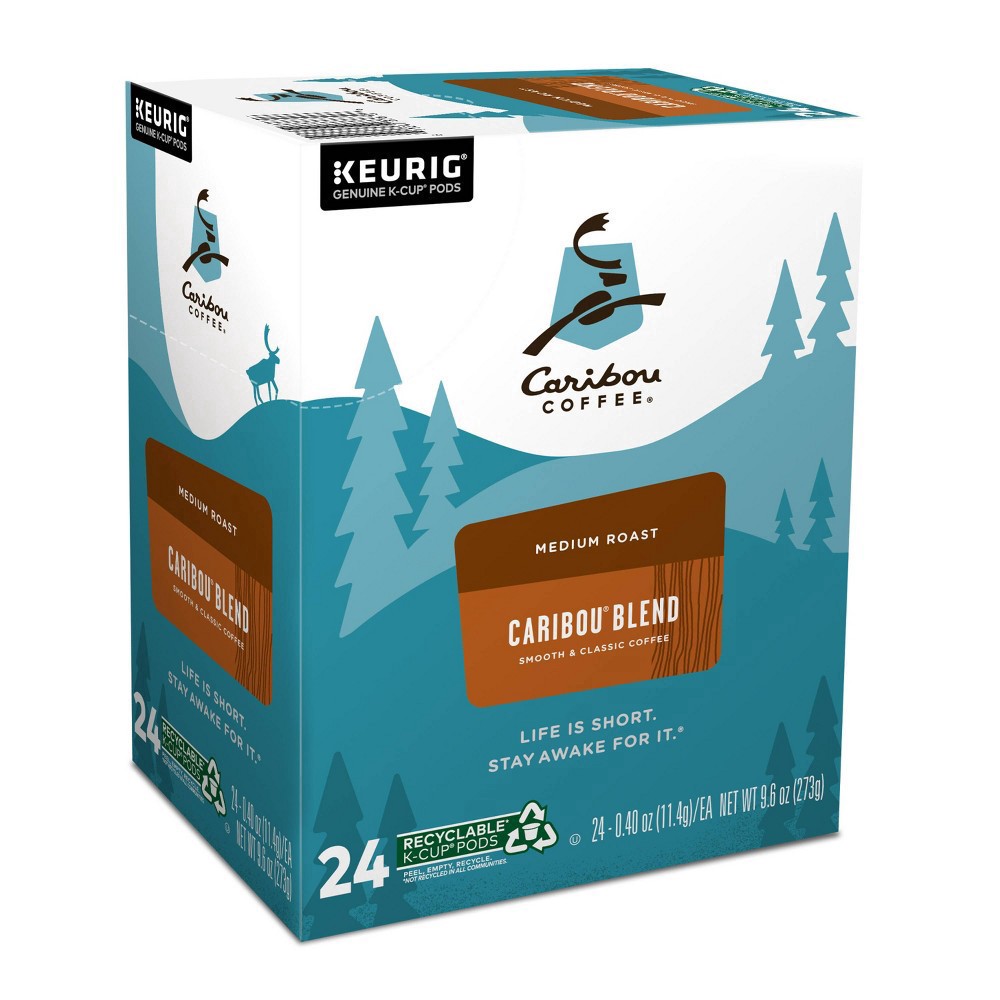 slide 3 of 9, Caribou Coffee Blend, Keurig Single-Serve K-Cup Pods, Medium Roast Coffee, 24 Count, 24 ct