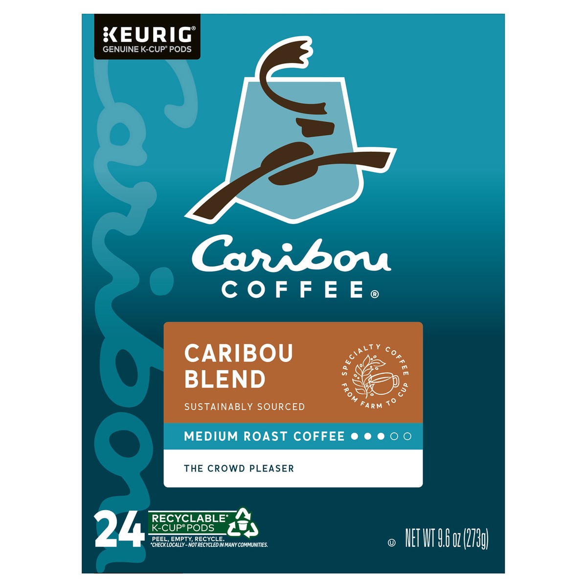 slide 1 of 9, Caribou Coffee Blend, Keurig Single-Serve K-Cup Pods, Medium Roast Coffee, 24 Count, 24 ct
