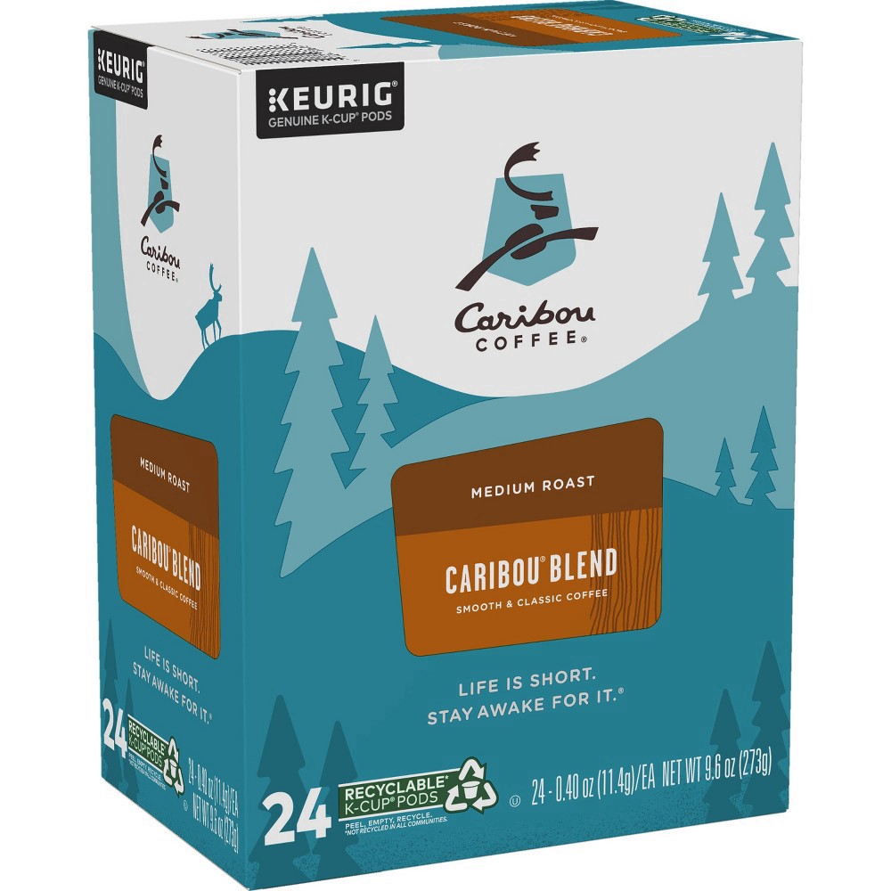 slide 8 of 9, Caribou Coffee Blend, Keurig Single-Serve K-Cup Pods, Medium Roast Coffee, 24 Count, 24 ct