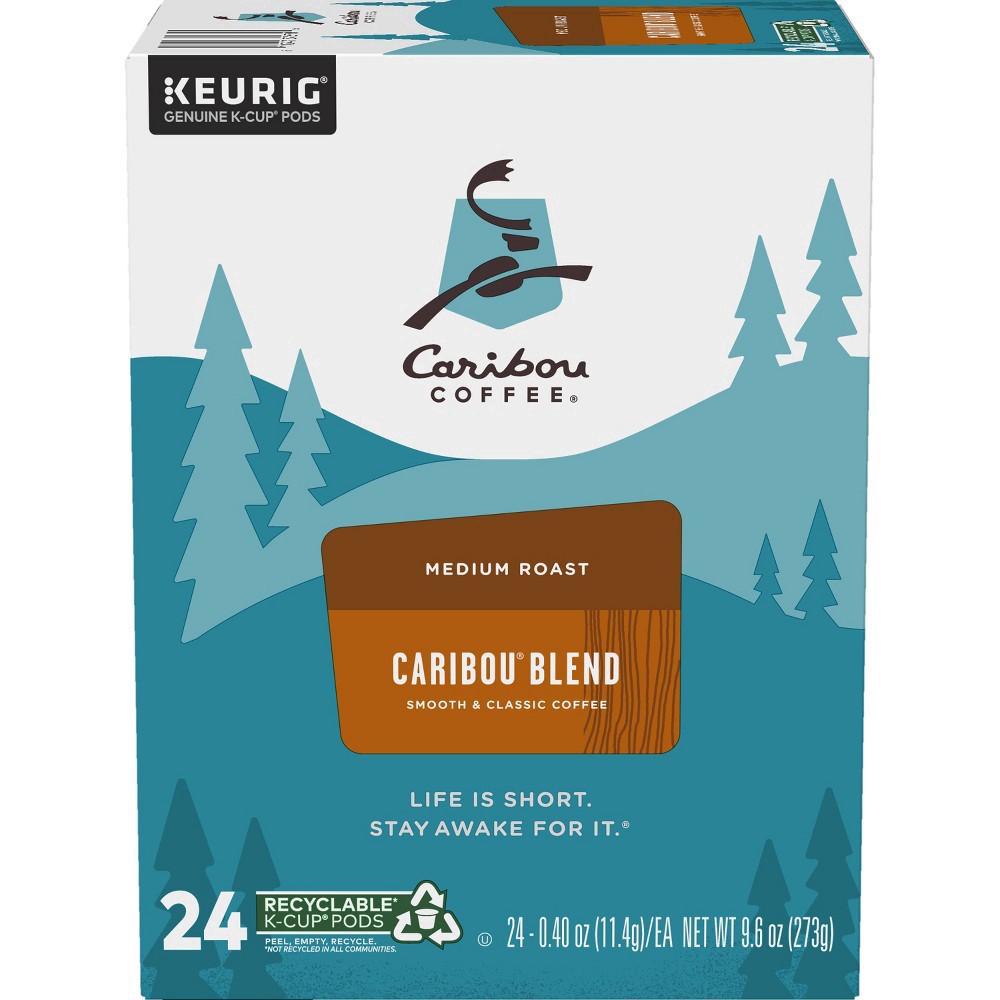 slide 7 of 9, Caribou Coffee Blend, Keurig Single-Serve K-Cup Pods, Medium Roast Coffee, 24 Count, 24 ct