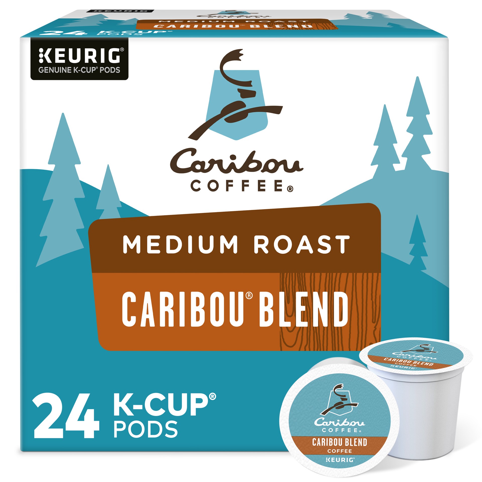 slide 1 of 9, Caribou Coffee Blend, Keurig Single-Serve K-Cup Pods, Medium Roast Coffee, 24 Count, 24 ct