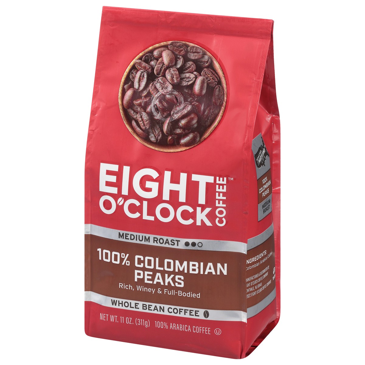 slide 3 of 9, Eight O'Clock Coffee Eight O'Clock Colombian Peaks Whole Bean Coffee, 11 oz