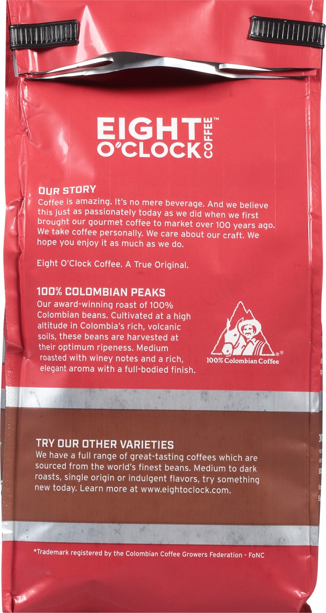 slide 5 of 9, Eight O'Clock Coffee Eight O'Clock Colombian Peaks Whole Bean Coffee, 11 oz