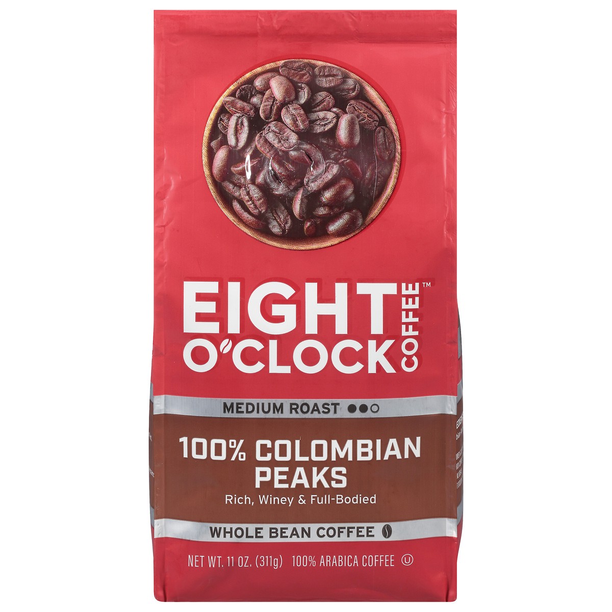 slide 1 of 9, Eight O'Clock Coffee Eight O'Clock Colombian Peaks Whole Bean Coffee, 11 oz