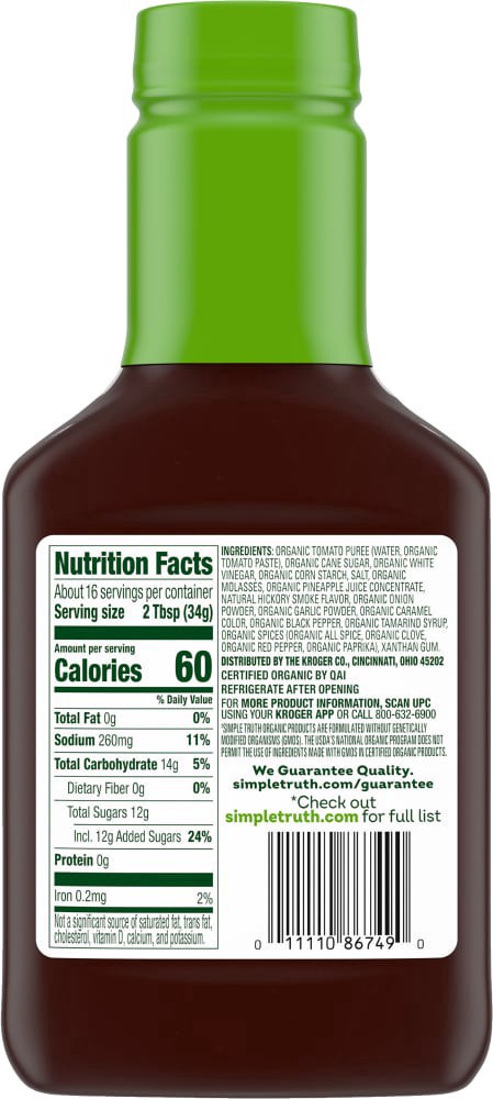 slide 2 of 6, Simple Truth Organic BBQ Sauce - 19 oz, 19 oz