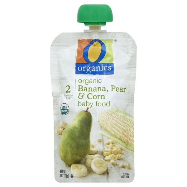 slide 1 of 1, O Organics Baby Fd rganic Banana Pear & Crn Stage 2 (6 Mnths and Up), 4 oz