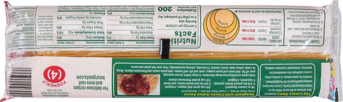 slide 8 of 12, Luxury Spaghetti 16 oz, 16 oz