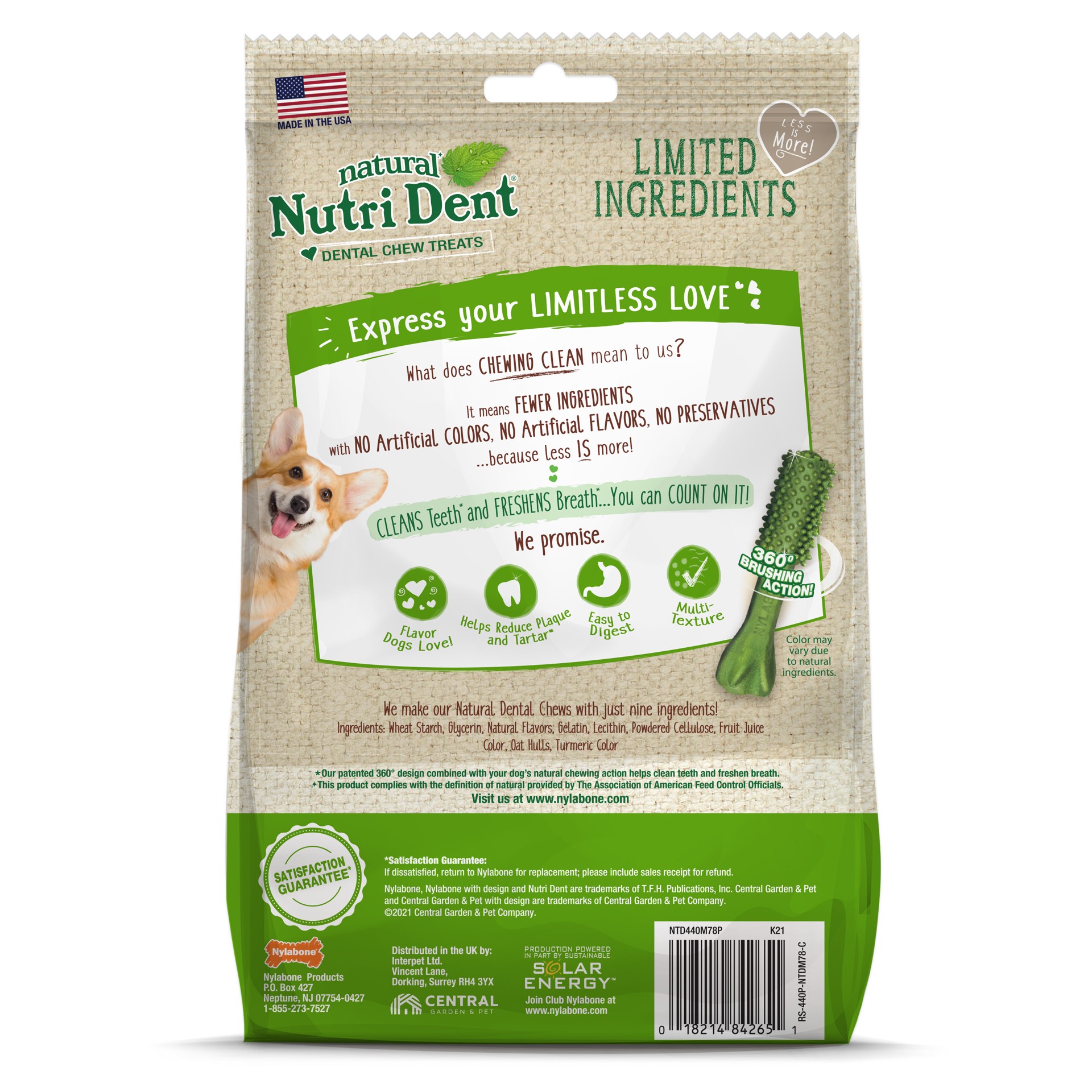 slide 6 of 10, Nylabone Nutri Dent Fresh Breath Flavored Dental Chews Mini - 5 lbs. to 10 lbs.(78 Count), 13.7 oz