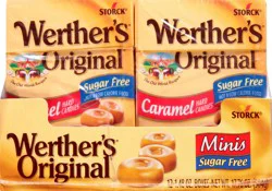 Werther's Original Sugar-Free Minis Caramel Hard Candies, 12 ea