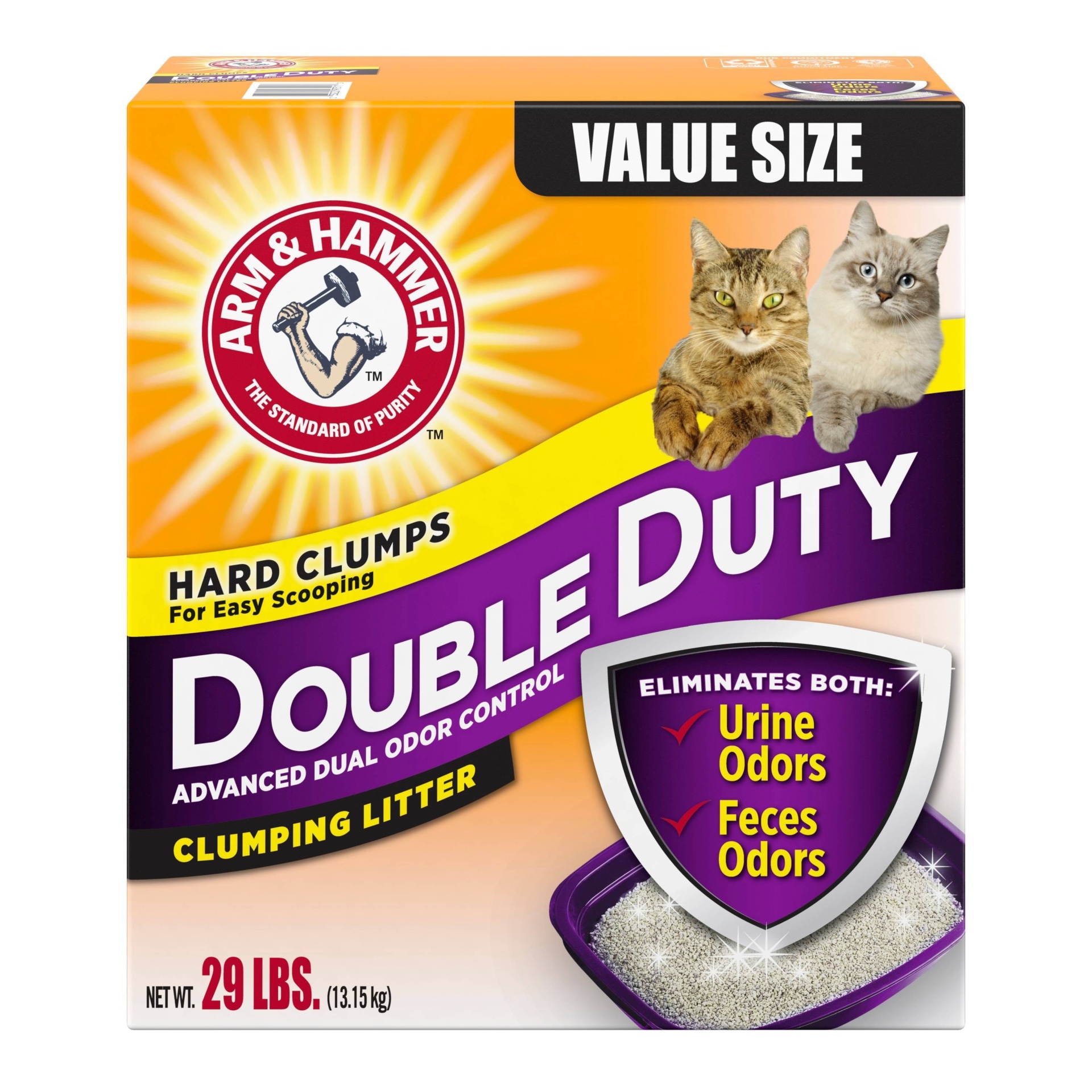 slide 1 of 1, ARM & HAMMER Double Duty Advanced Dual Odor Control Clumping Litter - 29lbs, 29 lb