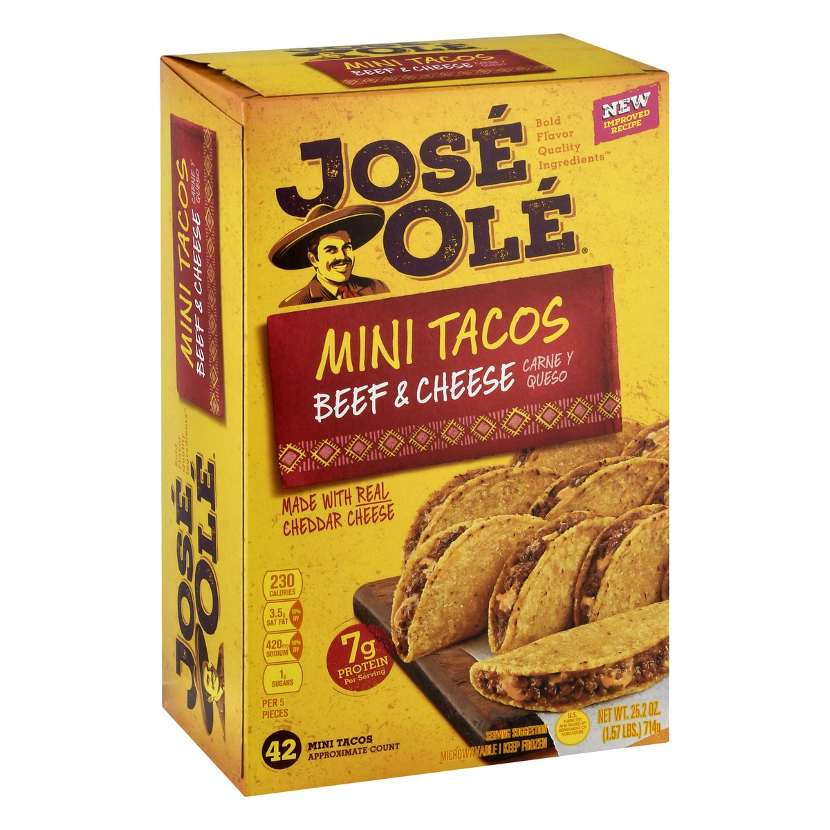 slide 2 of 12, José Olé Beef & Cheese Mini Tacos 42 ea, 42 ct