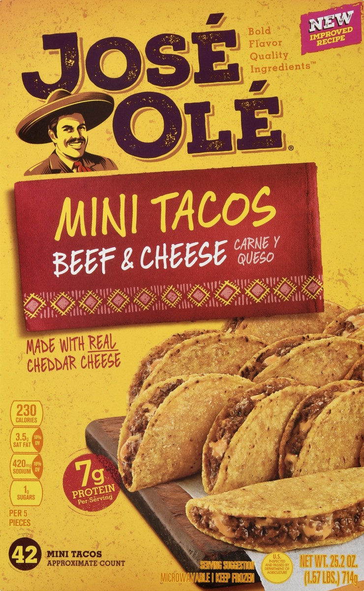 slide 11 of 12, José Olé Beef & Cheese Mini Tacos 42 ea, 42 ct
