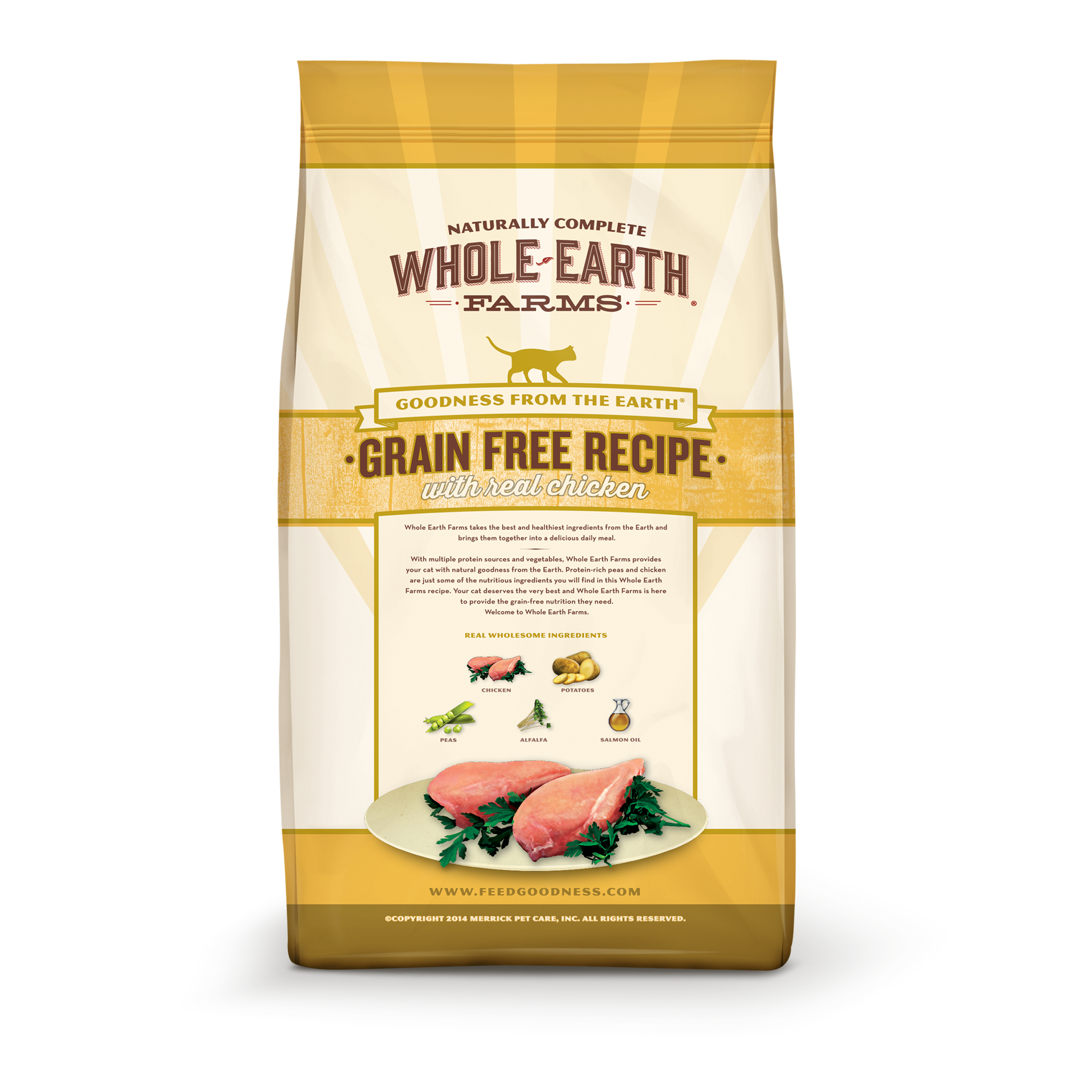 slide 2 of 2, Whole Earth Farms Grain Free Recipe with Real Chicken Dry Cat Food - 5 lb Bag, 5 lb