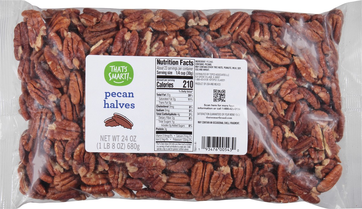 slide 5 of 9, That's Smart! Halves Pecan 24 oz, 24 oz