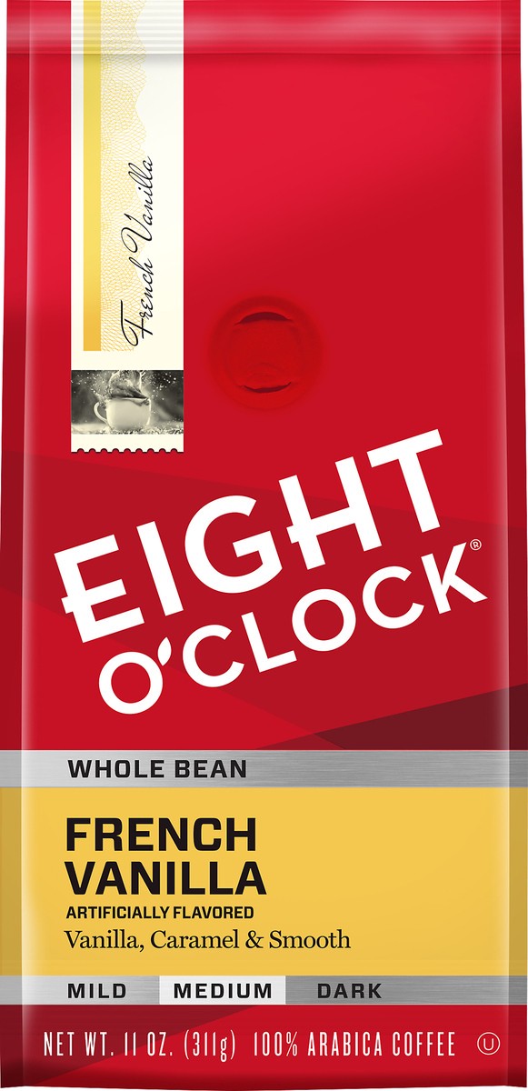 slide 3 of 3, Eight O'Clock Coffee French Vanilla Medium Roast Whole Bean Coffee 11 oz, 11 oz