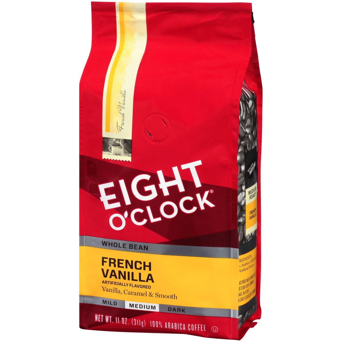 slide 1 of 3, Eight O'Clock Coffee French Vanilla Medium Roast Whole Bean Coffee 11 oz, 11 oz