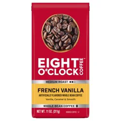 Eight O'Clock Coffee Medium Roast Whole Bean 100% Arabica French Vanilla Coffee 11 oz