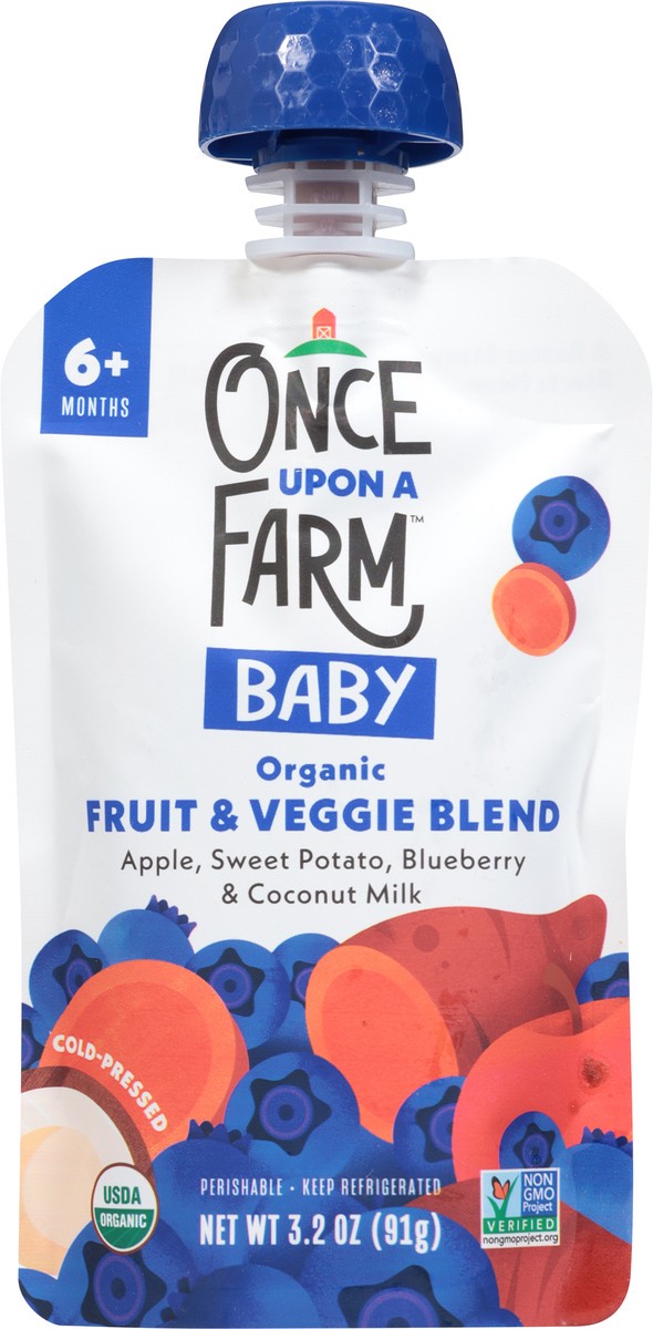 slide 12 of 13, Once Upon a Farm Mama Bear Blueberry Stage 2 Baby Food (7+ Months), 3.2 oz