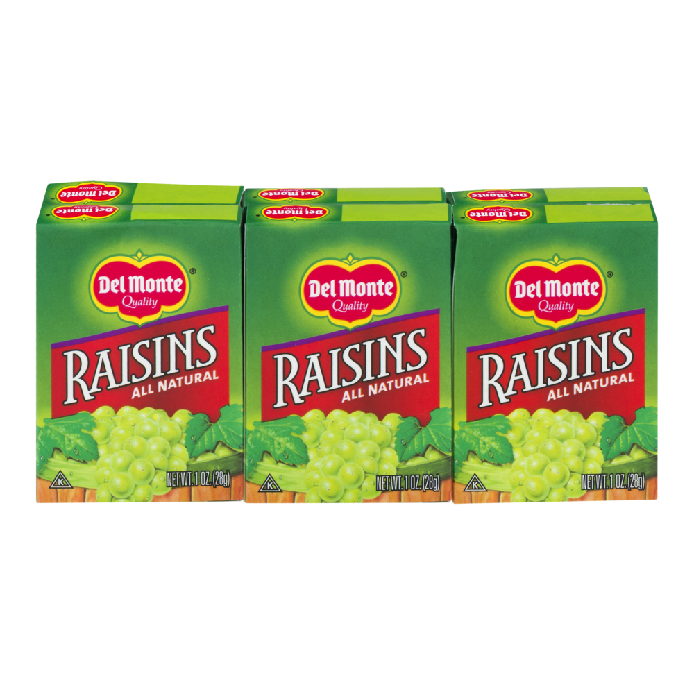 slide 1 of 1, Del Monte Raisins, 6 ct; 1 oz