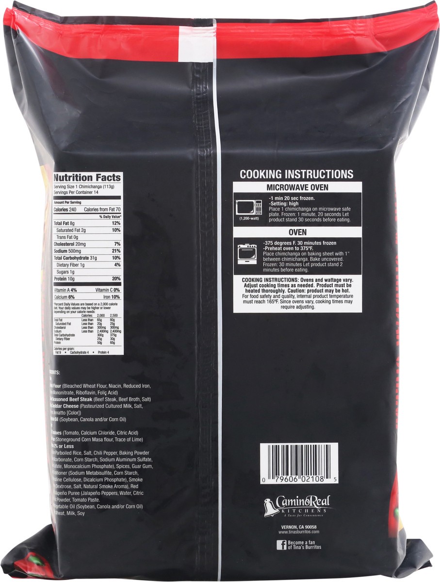 slide 3 of 12, Tina's 14 Pack Steak & Cheddar Cheese Chimichangas 14 ea, 14 ct