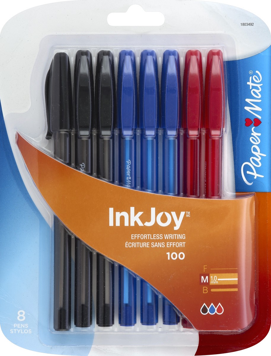 slide 2 of 2, Paper Mate InkJoy 100ST Ballpoint Pen, Medium Business Colors, 8 ct