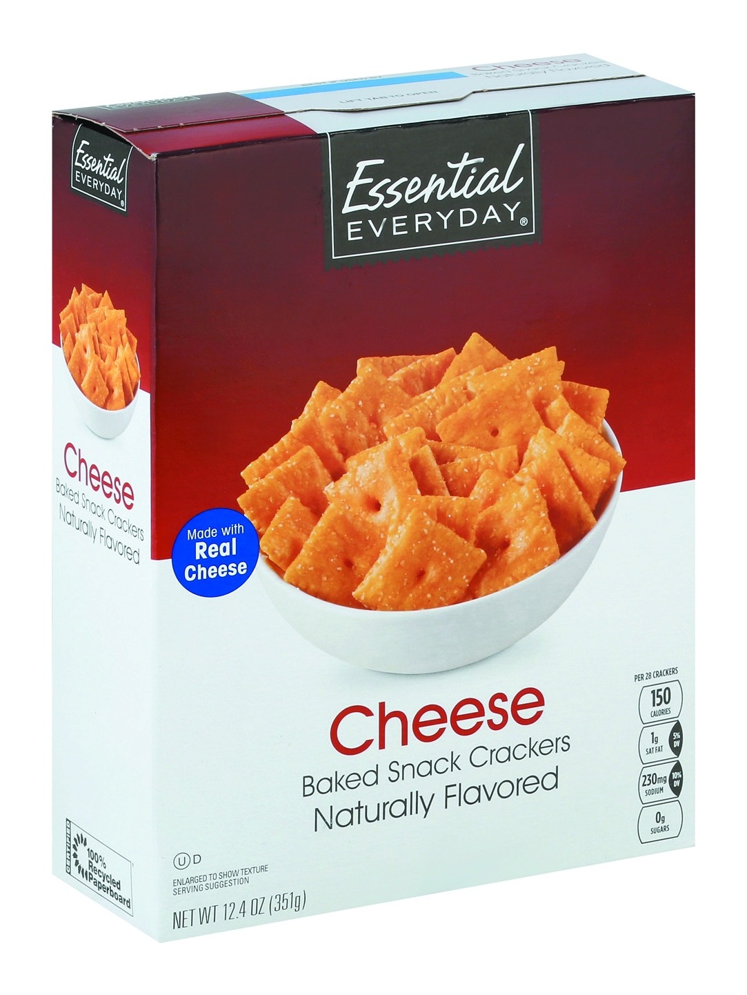 slide 1 of 1, Essential Everyday Cheese Flavored Snack Crackers, 12.4 oz