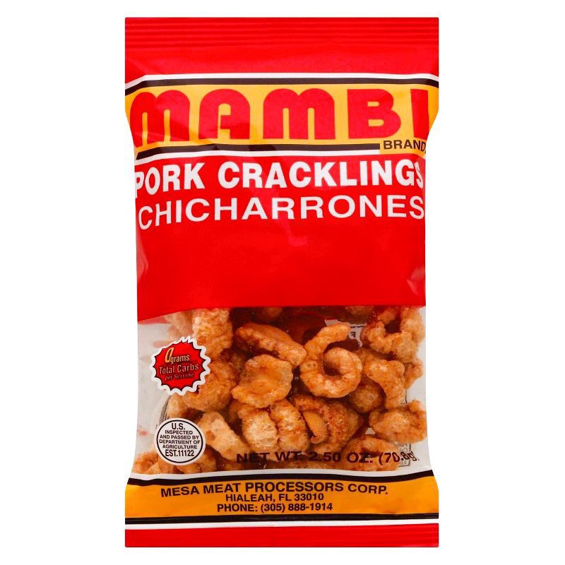 slide 1 of 5, Mambi Pork Cracklings 2.5 oz, 2.5 oz