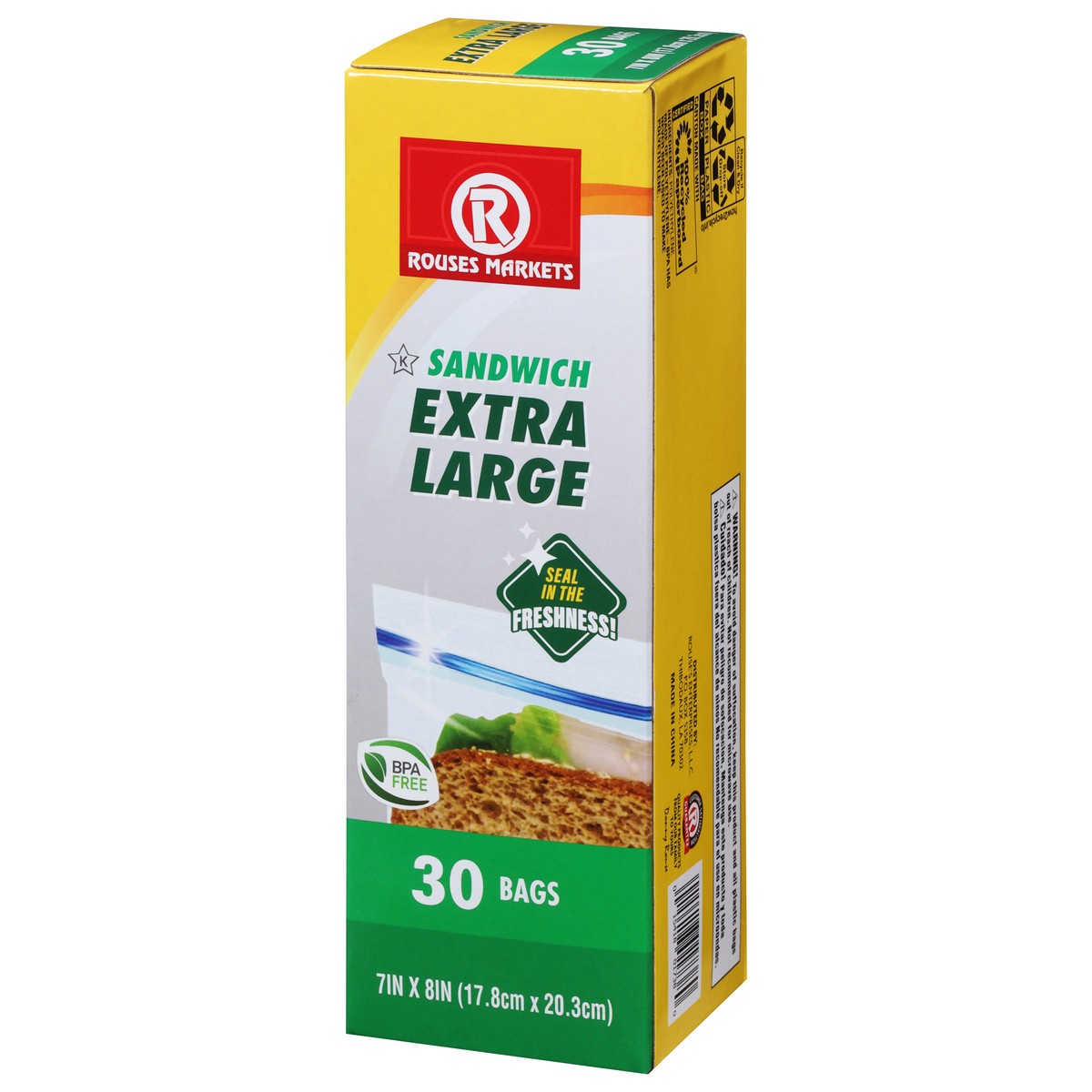 slide 5 of 9, Rouses Markets Extra Large Sandwich Bags 30 ea, 30 ct