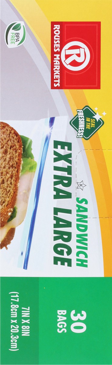 slide 2 of 9, Rouses Markets Extra Large Sandwich Bags 30 ea, 30 ct