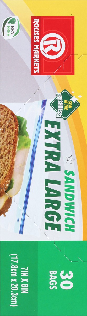 slide 6 of 9, Rouses Markets Extra Large Sandwich Bags 30 ea, 30 ct