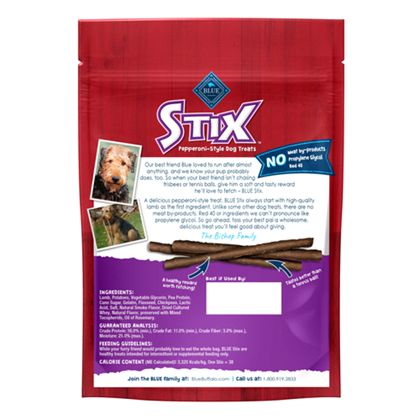 slide 3 of 17, Blue Buffalo Stix Natural Soft-Moist Dog Treats, Lamb Recipe 5-oz Bag, 5 oz