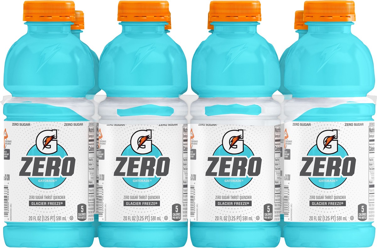 slide 2 of 2, Gatorade G Zero Glacier Freeze Sports Drink - 8 pk / 20 fl oz Bottle, 8 ct; 20 fl oz