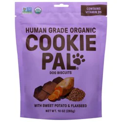 Cookie Pal Organic Human Grade Sweet Potato & Flaxseed Dog Biscuits 10 oz