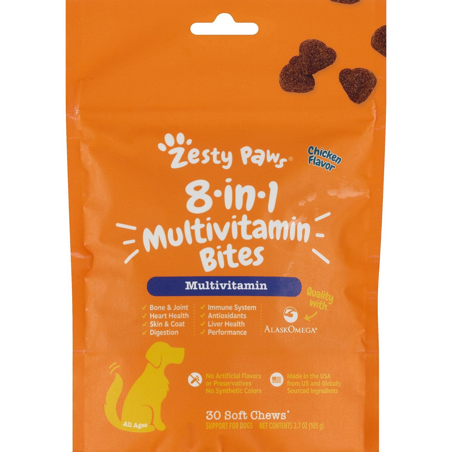 slide 1 of 1, Zesty Paws 8-In-1 Multivitamin Bites For Dogs, 30 Ct, 30 ct