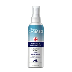 Tropiclean Oxymed Medicated Cat & Dog Itch Relief Spray | Gentle Skin Soother For Dogs & Cats | 8 Oz