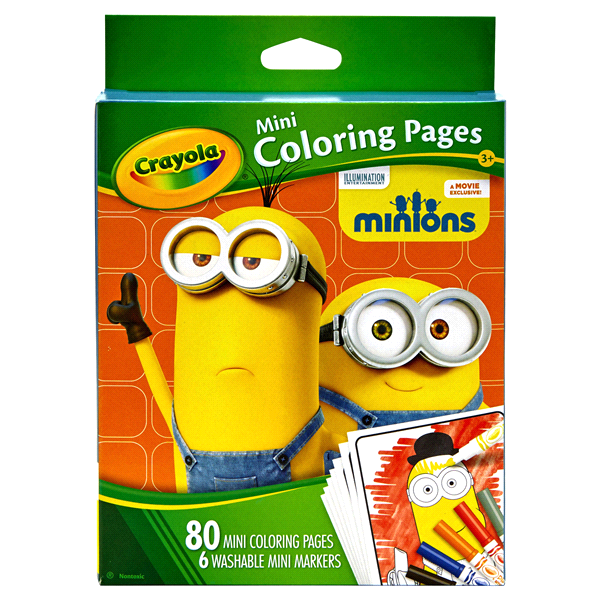 slide 1 of 1, Crayola Minions Mini Coloring Pages, 1 ct