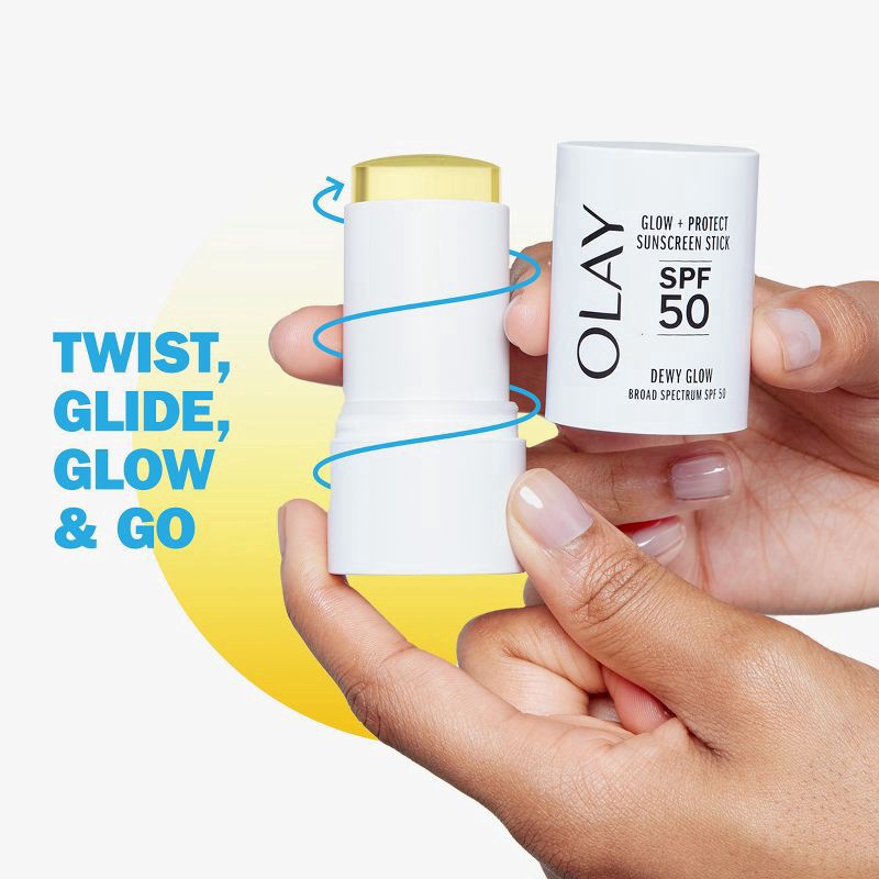 slide 9 of 12, Olay Glow & Protect Face Sunscreen Stick - SPF 50 - 0.5oz, 0.5 oz