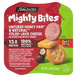 Sargento Mighty Bites Uncured Honey Ham Cubed Jack Cheese - 2.8 oz