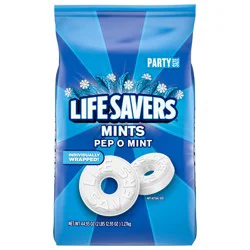 LIFE SAVERS Pep-Mint Breath Mint Bulk Hard Candy, Party Size- 44.93 oz