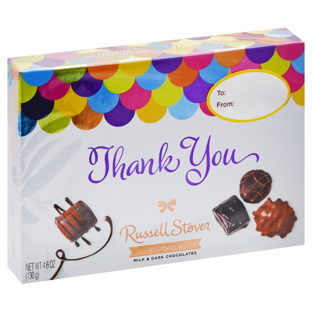 slide 5 of 7, Russell Stover Thank You Assorted Milk & Dark Chocolate Gift Box, 4.6 oz. (˜ 8 pieces), 8 ct