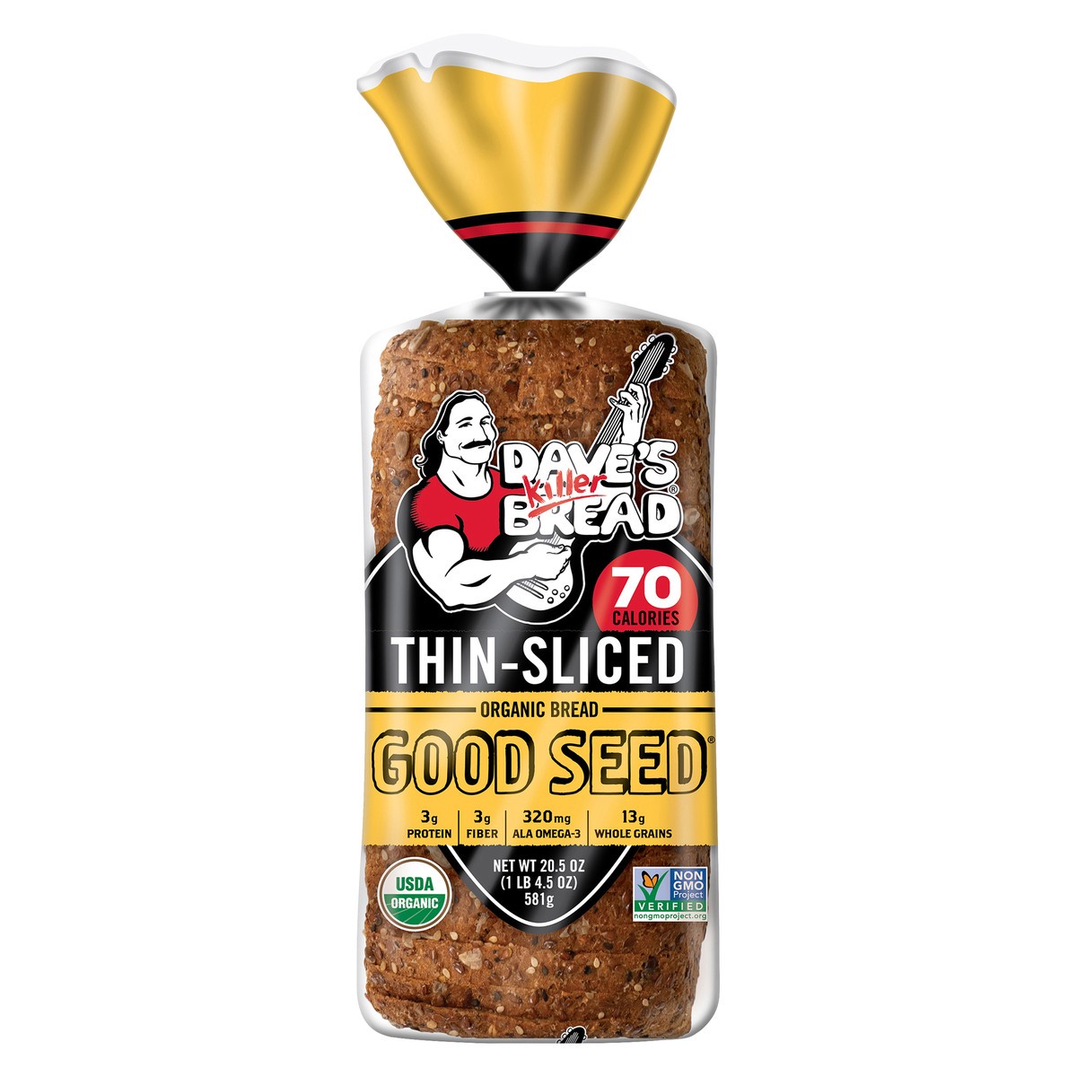 slide 1 of 12, Dave's Killer Bread Good Seed Thin-Sliced, Organic Bread, 13g Whole Grains per Slice, 20.5 oz Loaf, 20.5 oz