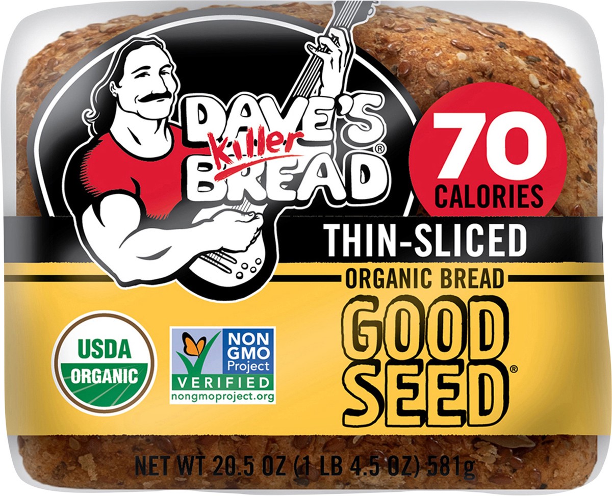 slide 7 of 12, Dave's Killer Bread Good Seed Thin-Sliced, Organic Bread, 13g Whole Grains per Slice, 20.5 oz Loaf, 20.5 oz